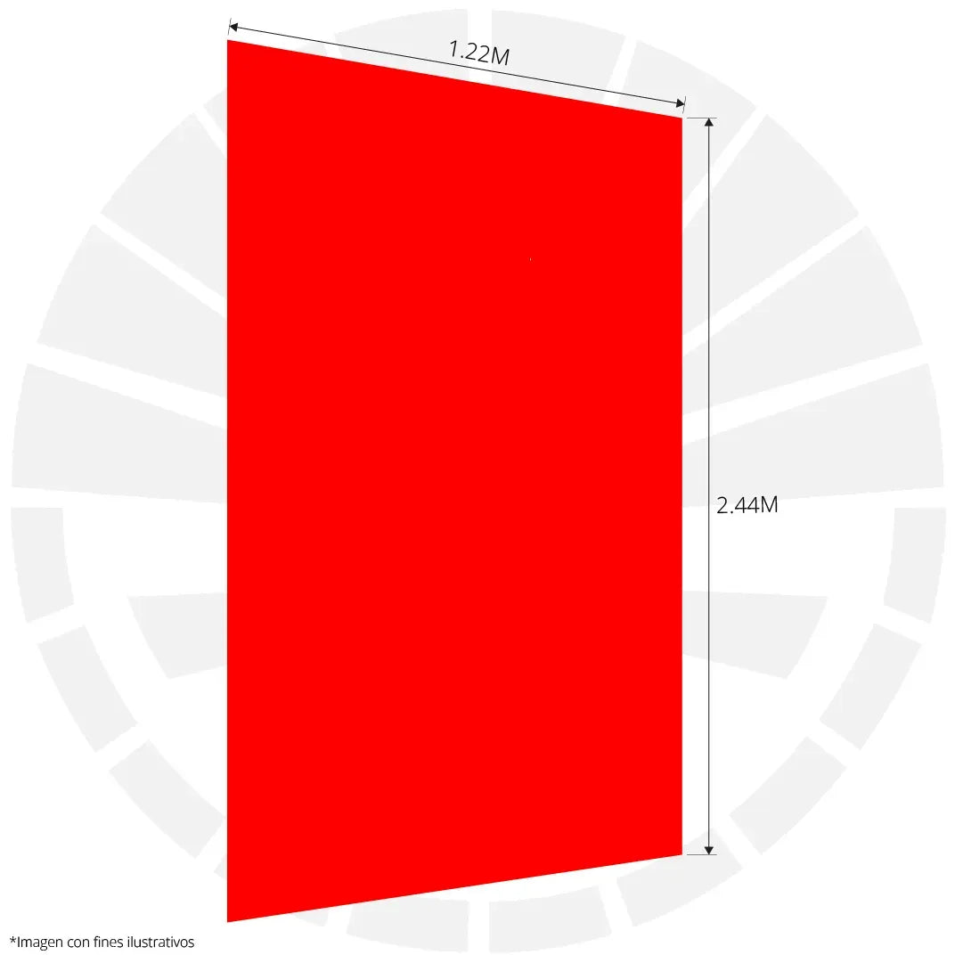 LÁMINA ACP DOBLE RECUBRIMIENTO EN ALUMINIO ROJO SATÍN + SILVER OSCURO 1.22M X 2.44M / 5MM