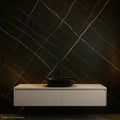 LÁMINA PVC - PANEL UV ESTILO MÁRMOL NEGRO ESCALA VETA BLANCA 1.22M X 2.44M / 3MM KL8271-2