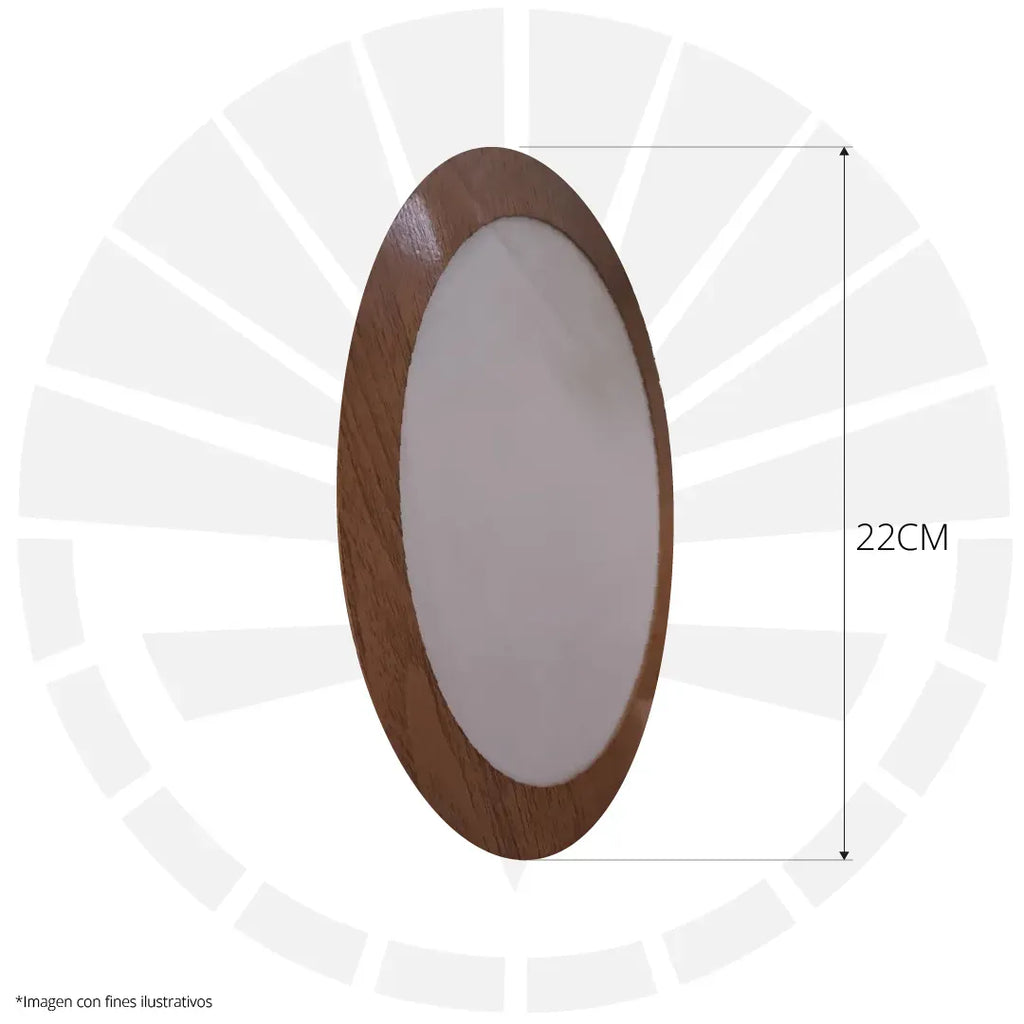 PANEL LED EMPOTRAR 18W REDONDO 6500K BORDE DE MADERA ILUSIFCRA SL0035M