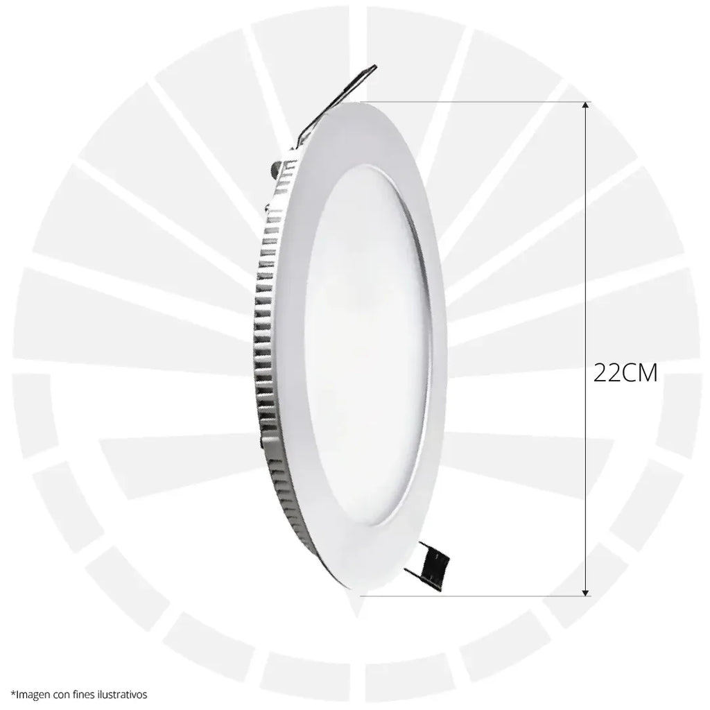 PANEL LED EMPOTRAR 18W REDONDO 6500K BORDE PLATEADO ILUSIFCRA SL0035P