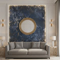 LÁMINA PVC - PANEL UV ESTILO MÁRMOL AZUL ESCALA VETA DORADA 1.22M X 2.44M / 3MM KL8291