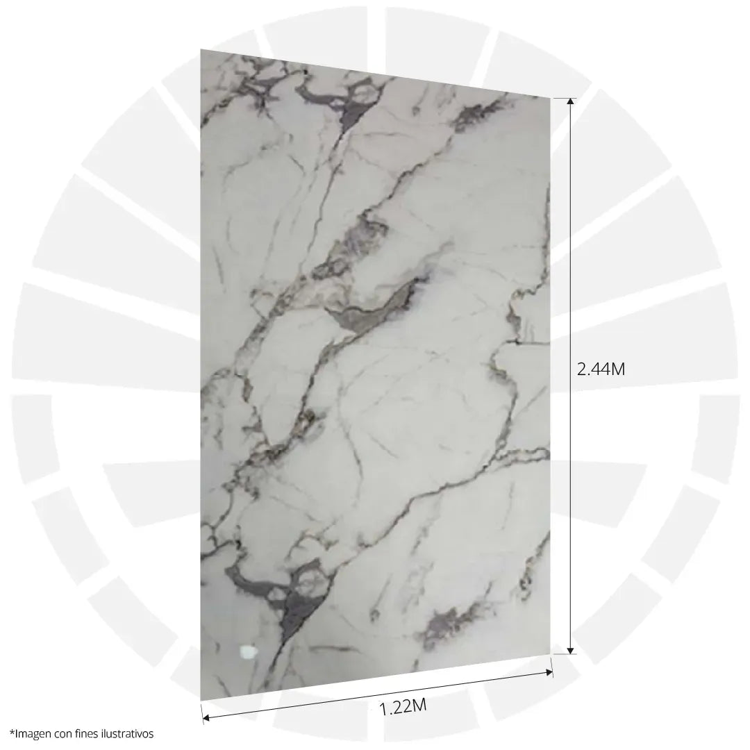 LÁMINA PVC - PANEL UV ESTILO MÁRMOL ESCALA VETA GRIS 1.22M X 2.44M / 3MM KL8209