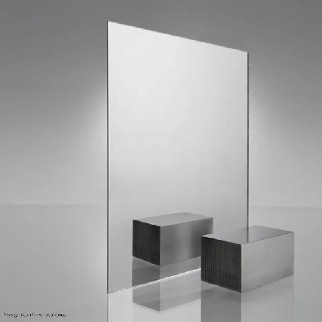 LÁMINA PVC - PANEL UV ESTILO ESPEJO CROMO 1.22M X 2.44M / 3MM JM001
