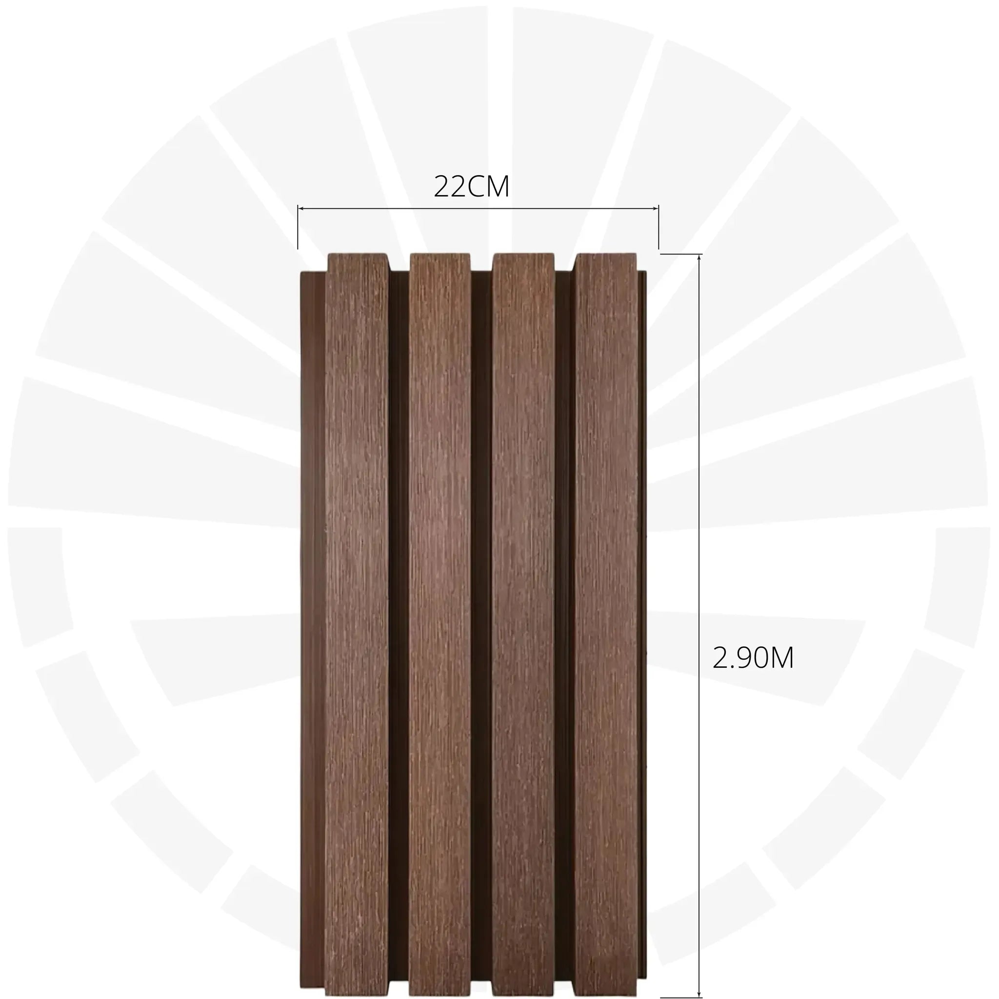 LÁMINA ACANALADA 219MM PARA EXTERIOR ESTILO ROBLE CAFE CLARO IS001 X 2.9M