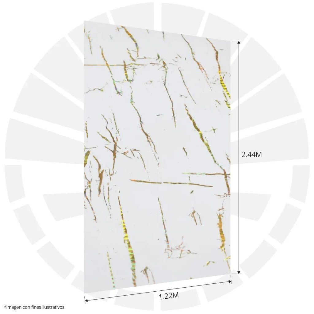 LÁMINA PVC - PANEL UV ESTILO MÁRMOL ESCALA VETA DORADO 1.22M X 2.44M 3MM / KL8106oduct