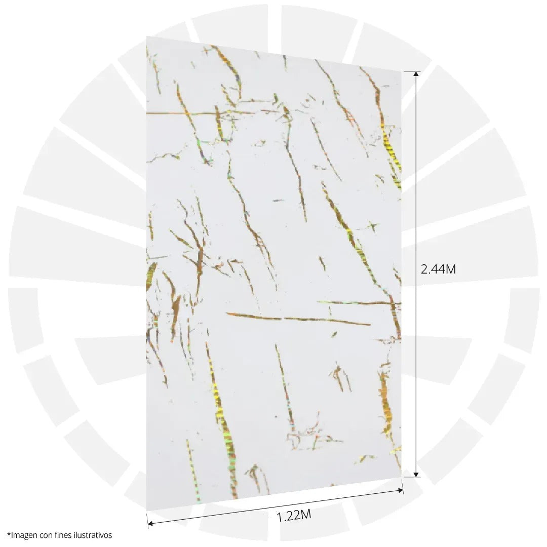 LÁMINA PVC - PANEL UV ESTILO MÁRMOL ESCALA VETA DORADO 1.22M X 2.44M 3MM / KL8106oduct