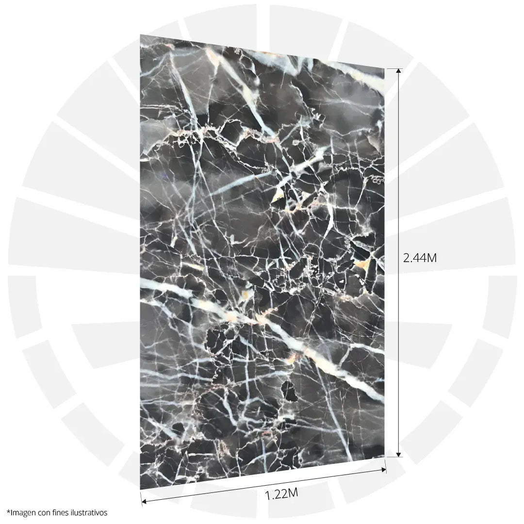 LAMINA PVC - PANEL UV ESTILO MARMOL CUARZO ESCALA AZULADO 1.22M X 2.44M / 3MM KL8042