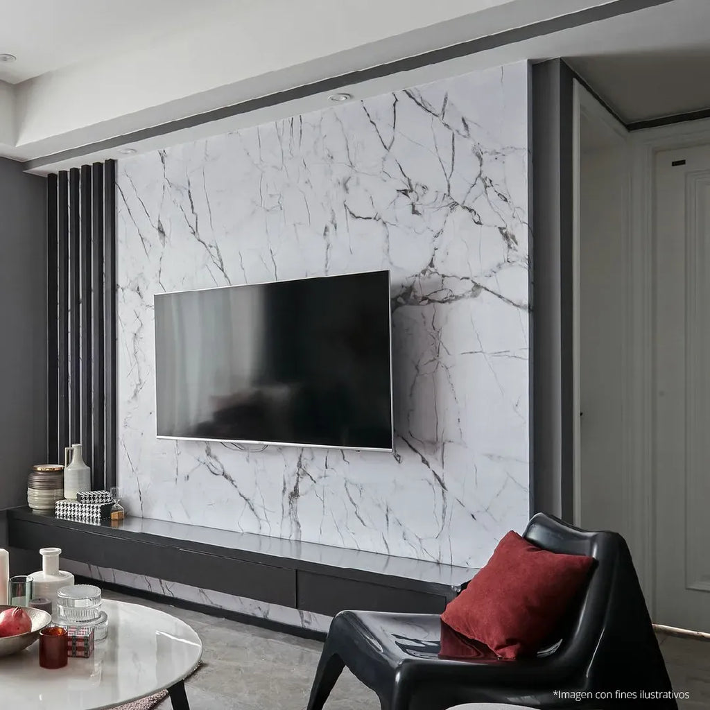 LÁMINA PVC - PANEL UV ESTILO MÁRMOL ESCALA VETA GRIS 1.22M X 2.44M / 3MM KL8209