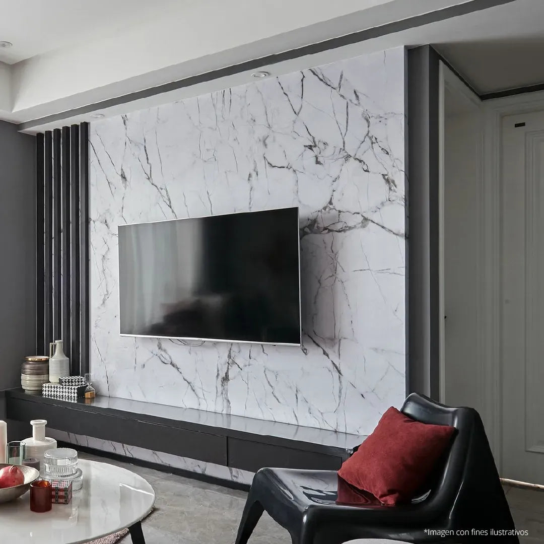 LÁMINA PVC - PANEL UV ESTILO MÁRMOL ESCALA VETA GRIS 1.22M X 2.44M / 3MM KL8209