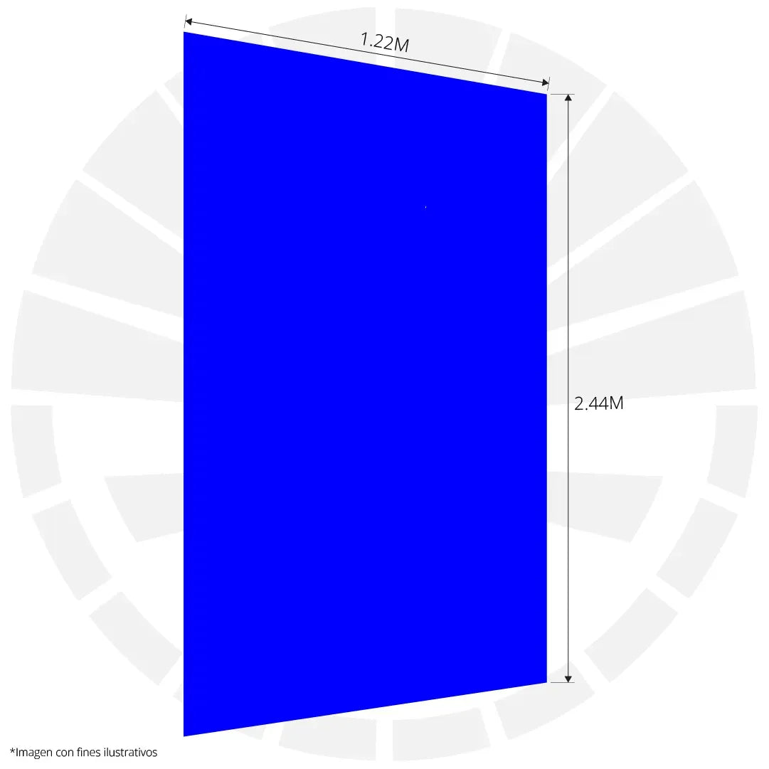 LÁMINA ACP DOBLE RECUBRIMIENTO EN ALUMINIO BLANCO SATÍN + AZUL SATÍN 1.22M X 2.44M / 5MM