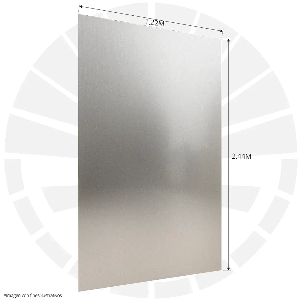 LÁMINA PVC - PANEL UV ESTILO ESPEJO CROMO 1.22M X 2.44M / 3MM JM001