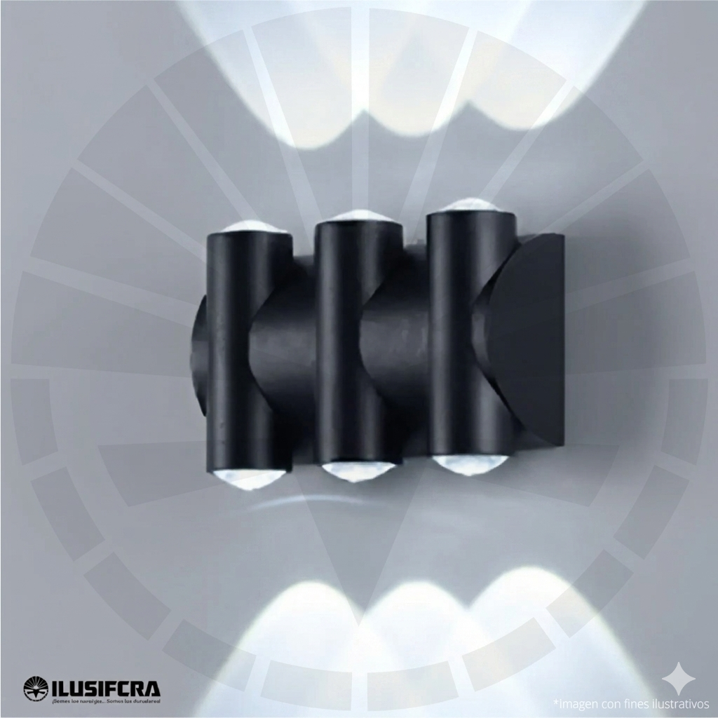 APLIQUE LED 8603 TRIPLE LUZ BK-WH