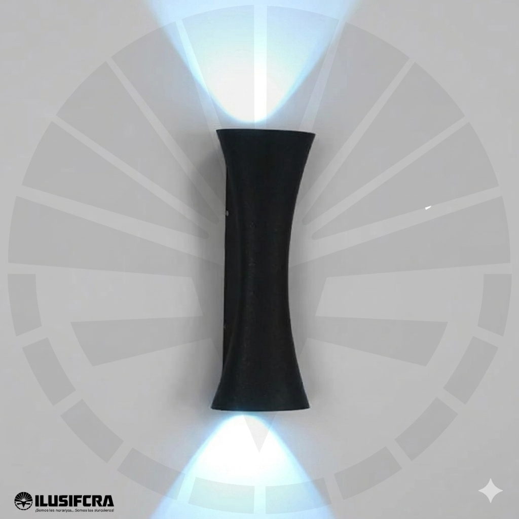 APLIQUE LED PARA PARED 2 LUCES OS-W212/2-10W NEGRO 6000K