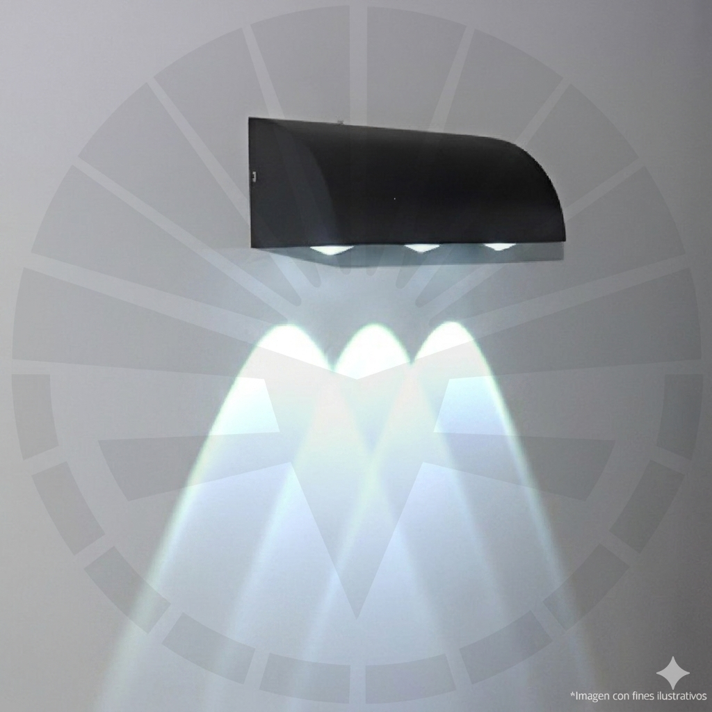 APLIQUE LED PARA PARED 3 LUCES TIPO CASCADA H017-3 NEGRO 3W 3000K