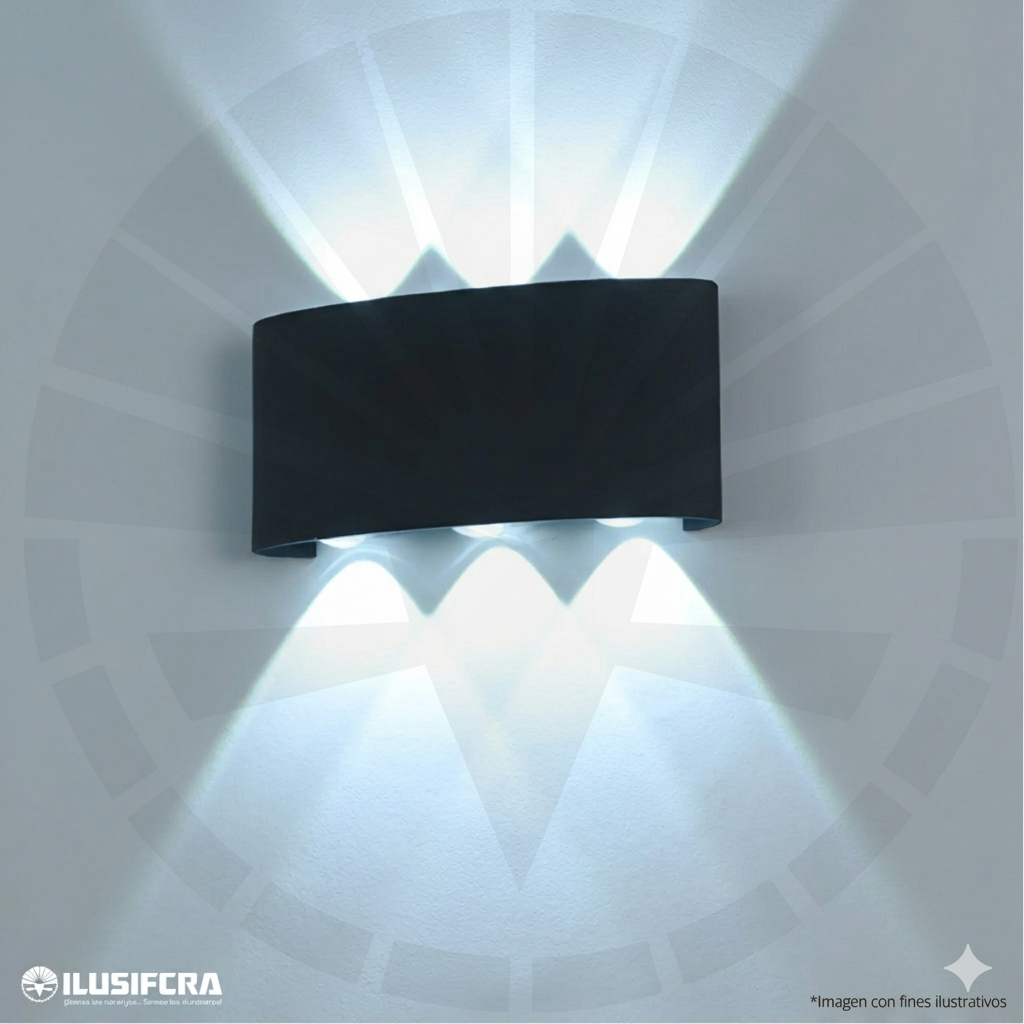 APLIQUE LED PARA PARED 3 LUCES OS-W02-6-6W 3203-3 NEGRO 6000K