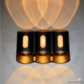 APLIQUE LED PARA PARED 3 LUCES OS-W248-9W BK+GD 3000K