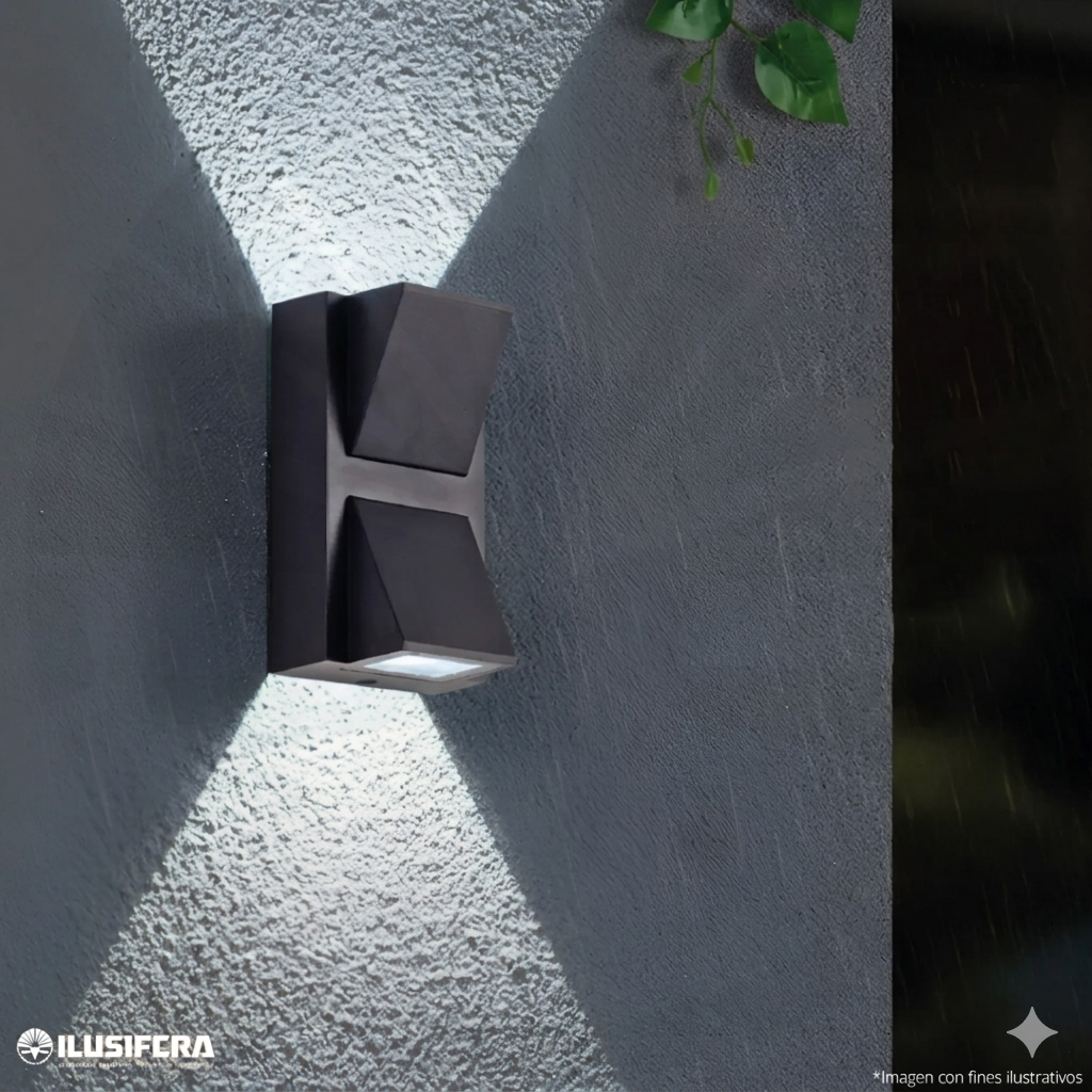 APLIQUE LED PARA PARED OS-W15/2-10W 8006 NEGRO 6500K