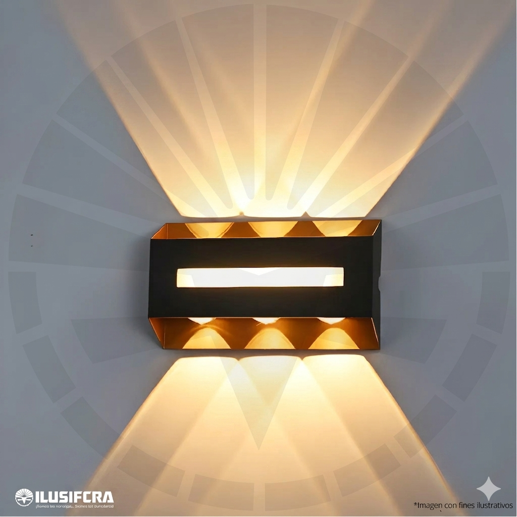 APLIQUE LED PARA PARED 4 LUCES OS-W238/8 11W BK+GD 3000K
