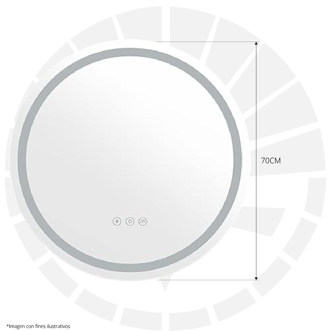 ESPEJO LED 8021 REDONDO TACTIL 700X700