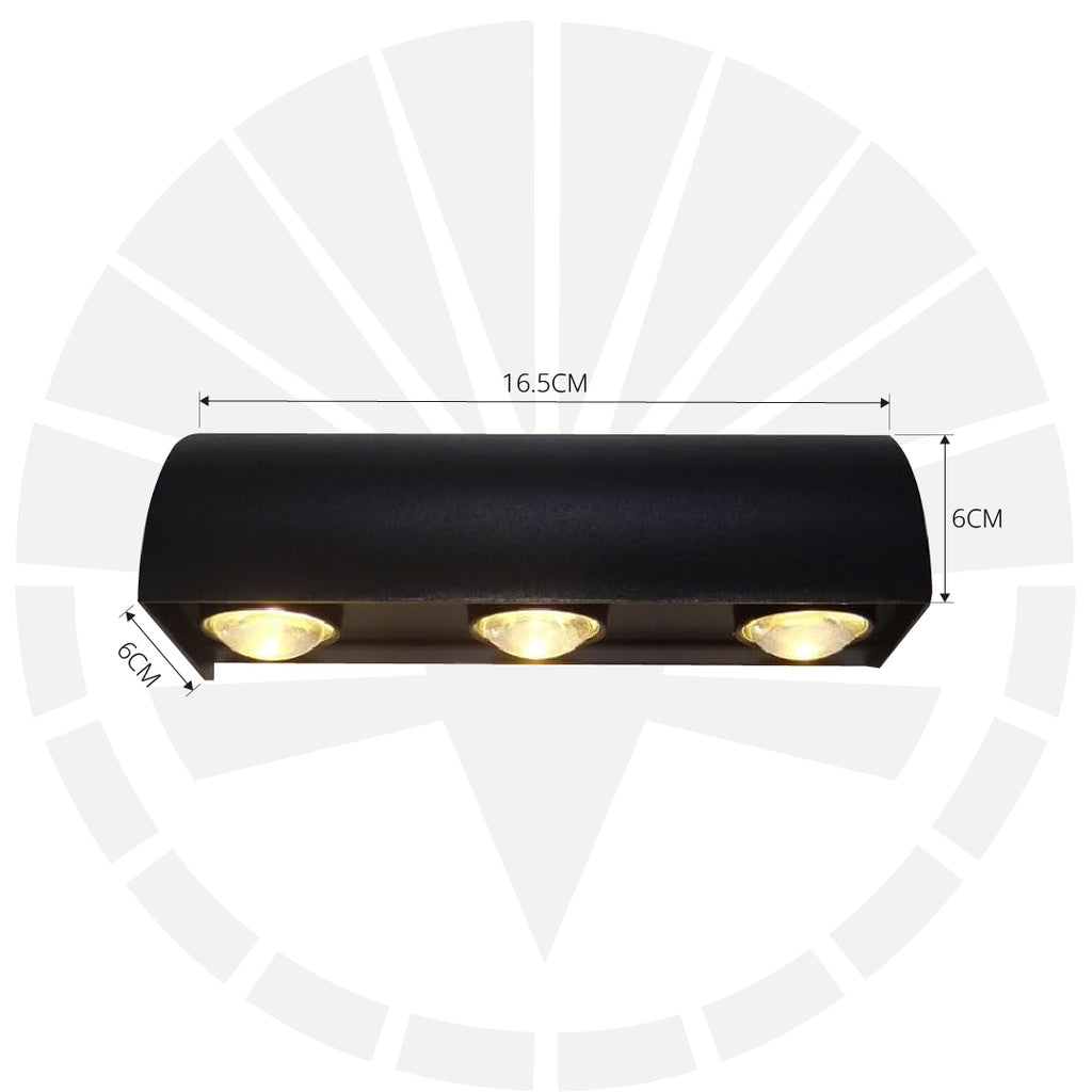 APLIQUE LED PARA PARED 3 LUCES TIPO CASCADA H017-3 NEGRO 3W 3000K