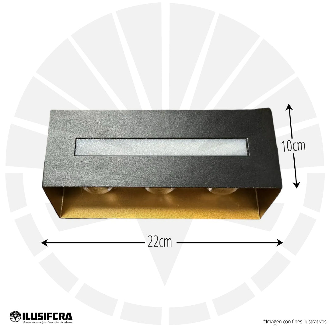 APLIQUE LED PARA PARED 4 LUCES OS-W238/8 11W BK+GD 6000K