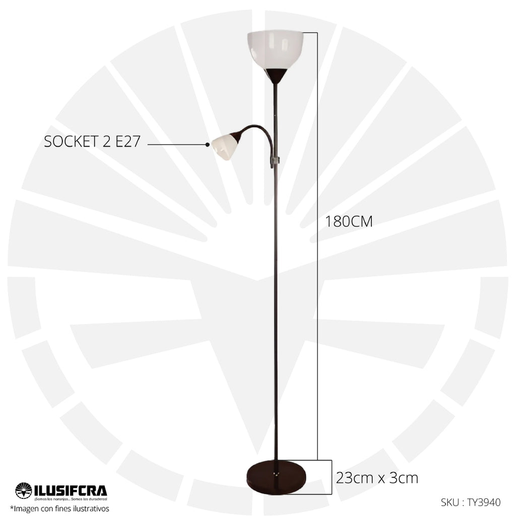 LÁMPARA DE PIE DOBLE BRAZO TY-3940/940B ILUSIFCRA