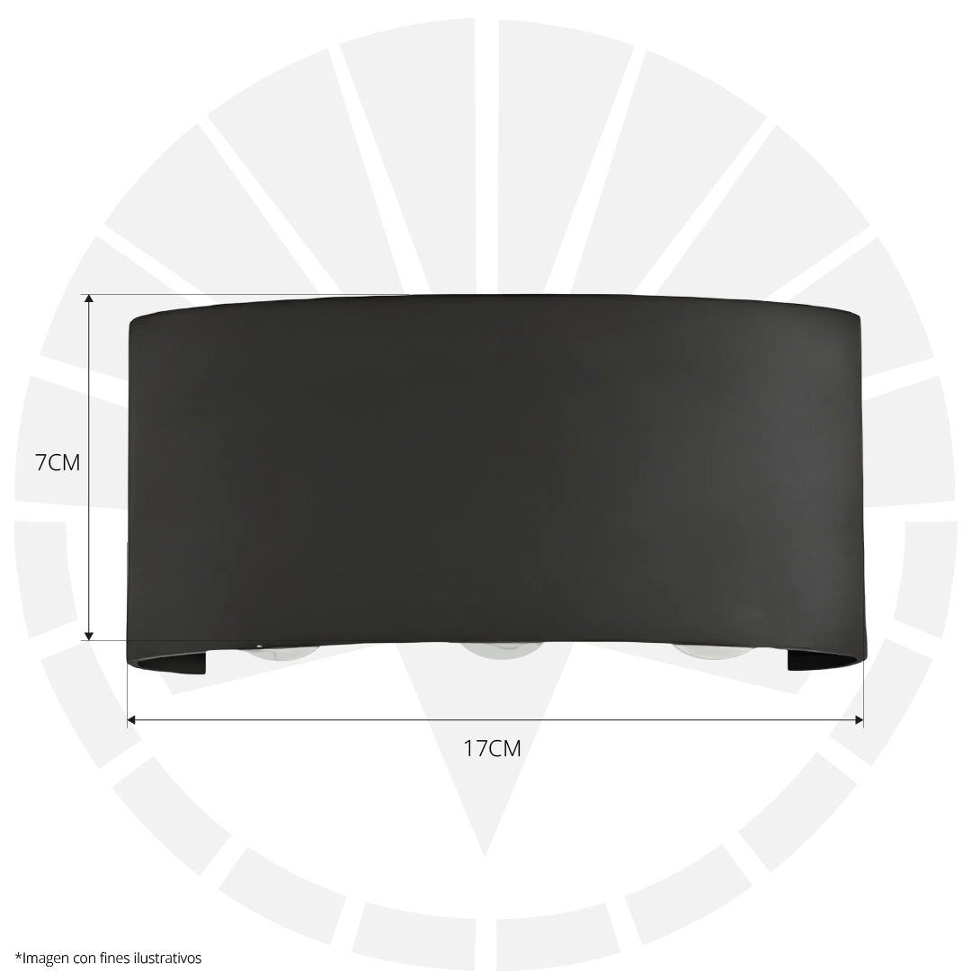 APLIQUE LED PARA PARED 3 LUCES OS-W02-6-6W 3203-3 NEGRO 3000K