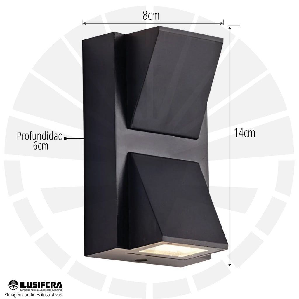 APLIQUE LED PARA PARED OS-W15/2-10W 8006 NEGRO 3000K