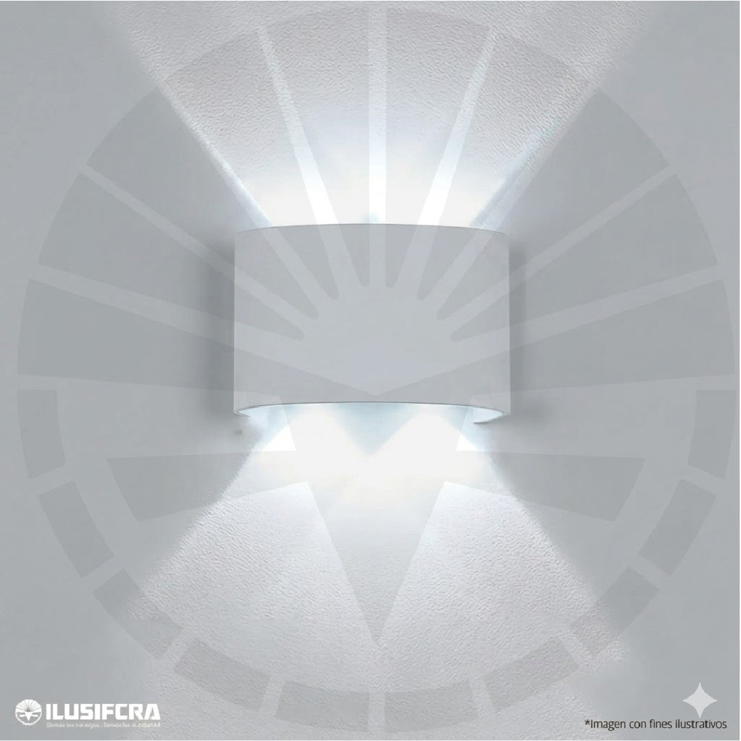 APLIQUE LED PARA PARED 2 LUCES OS-W02-4-4W 3202-2 BLANCO 6000K