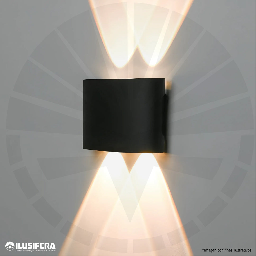 APLIQUE LED PARA PARED 2 LUCES OS-W02-4-4W 3202-2 NEGRO 3000K