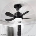 LAMPARA CON VENTILADOR OSCILANTE PARA TECHO E27 40W 18" NEGRO ILUSIFCRA