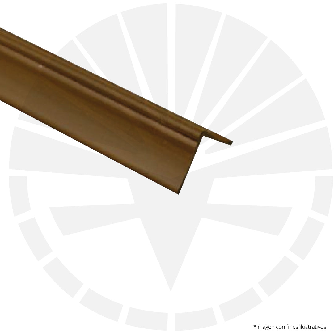 CANALETA ALUMINIO BRONCE 3MM PARA PVC TIPO L ESQUINERO PEQ 3 METROS