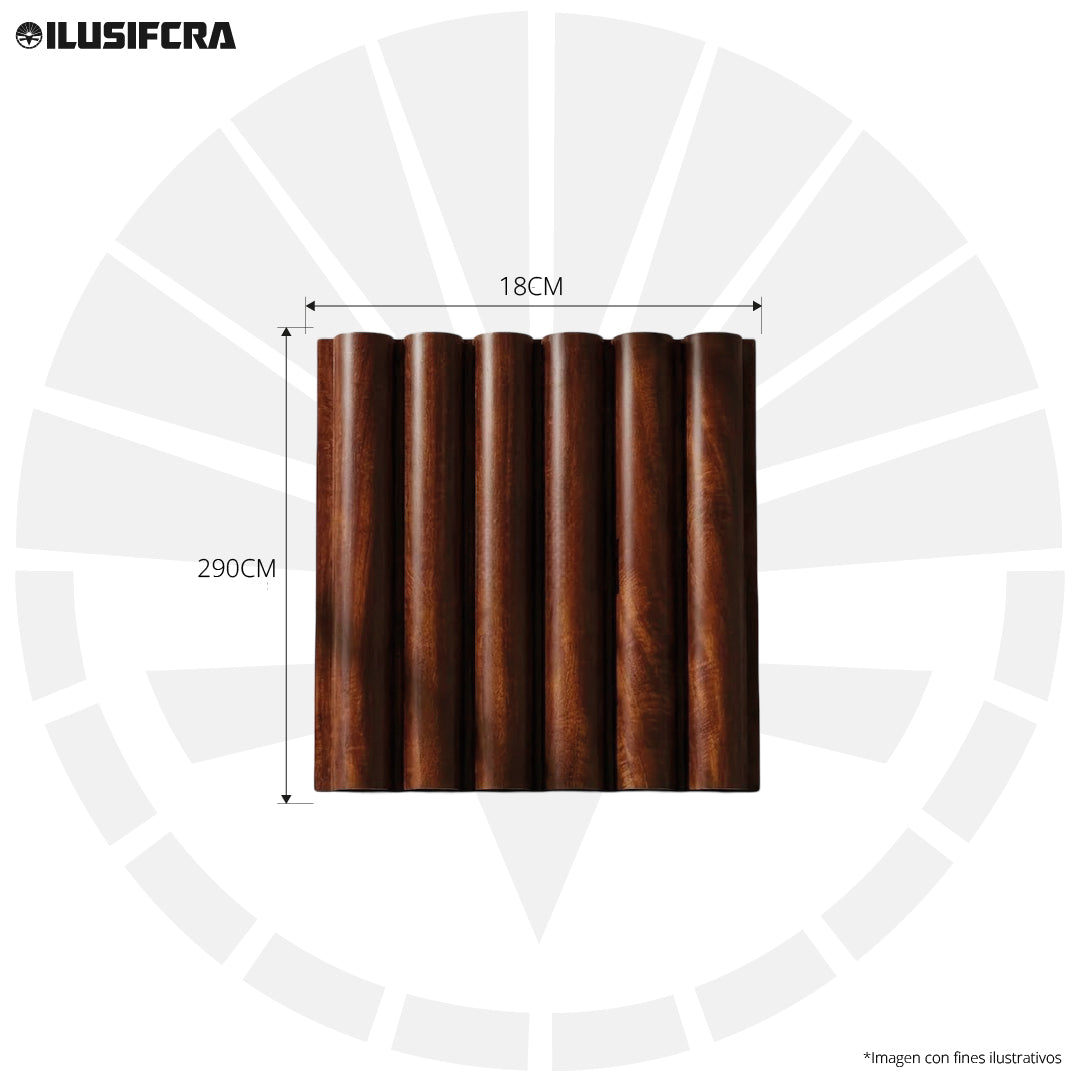 LÁMINA ACANALADA PLACOVE 180 WPC CAOBA EV-048 18CM X 2.90M