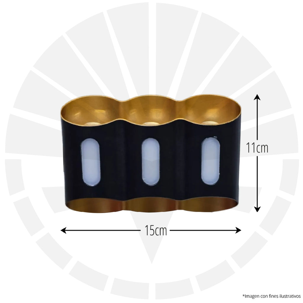 APLIQUE LED PARA PARED 3 LUCES OS-W248-9W BK+GD 6000K