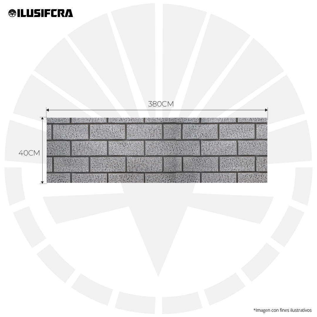 LÁMINA SIDING LADRILLO GRIS EN DOBLE CAPA METÁLICA TIPO SANDWICH DE POLIURETANO SSBZ006