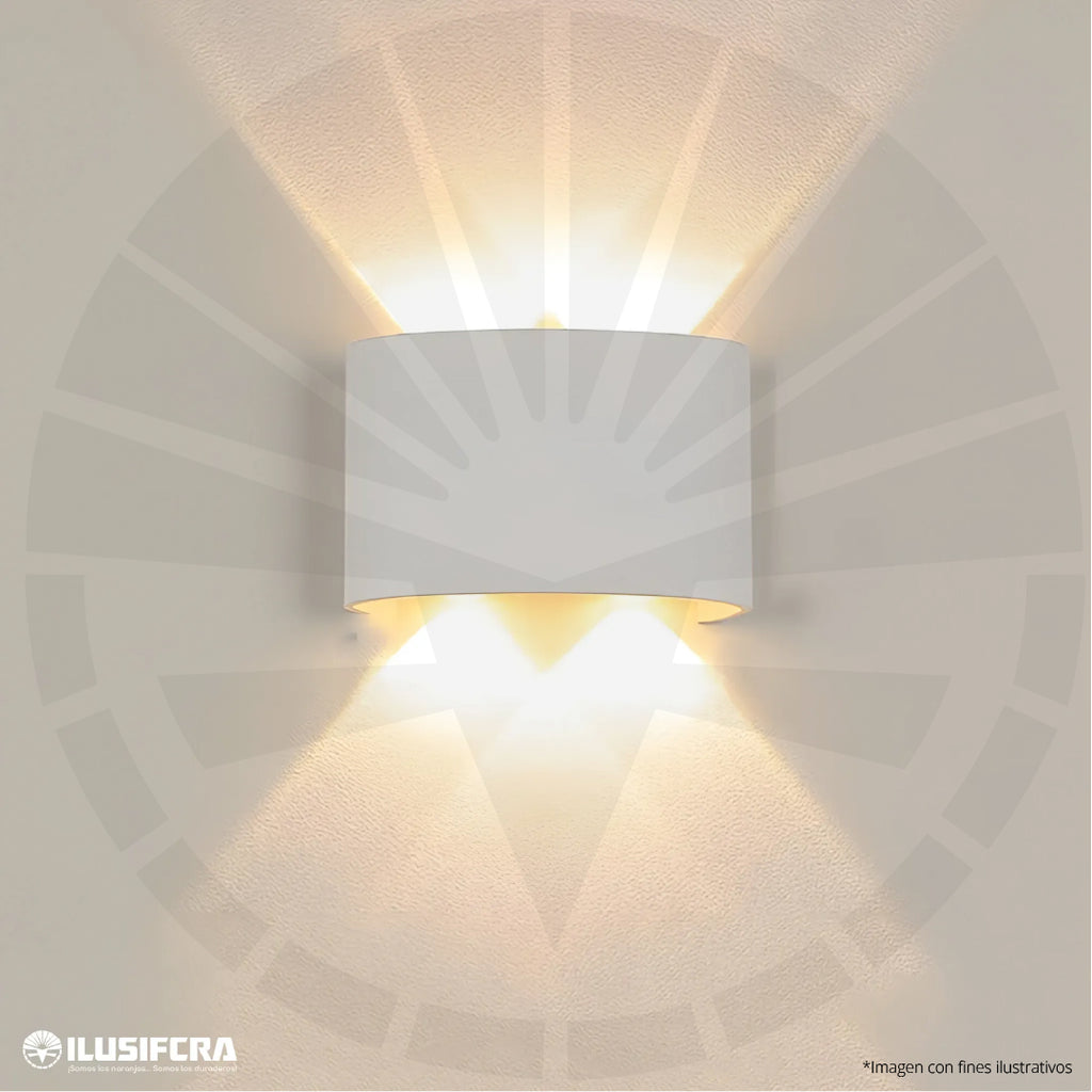 APLIQUE LED PARA PARED 2 LUCES OS-W02-4-4W 3202-2 BLANCO 3000K