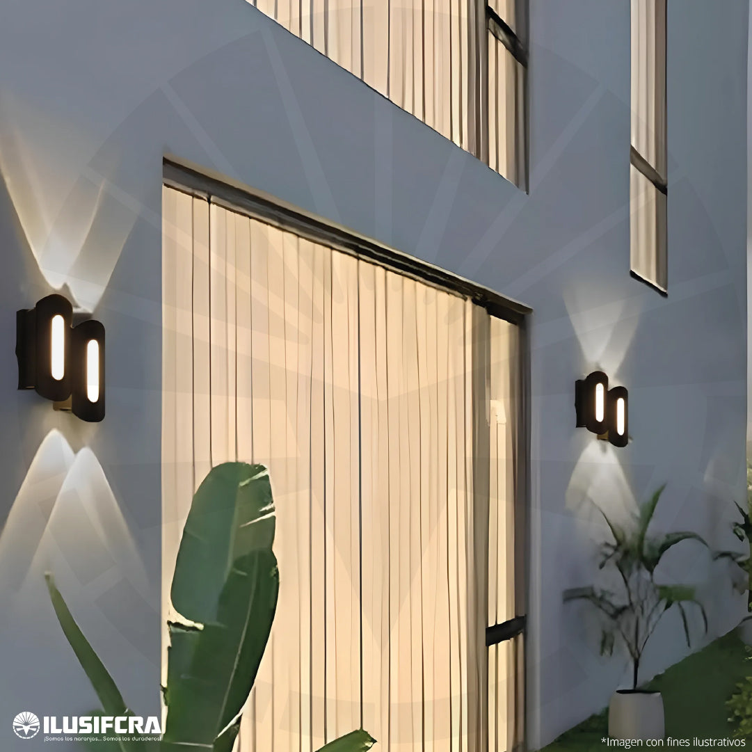APLIQUE LED PARA PARED 2 LUCES OS-W207/44-6W NEGRO 6000K
