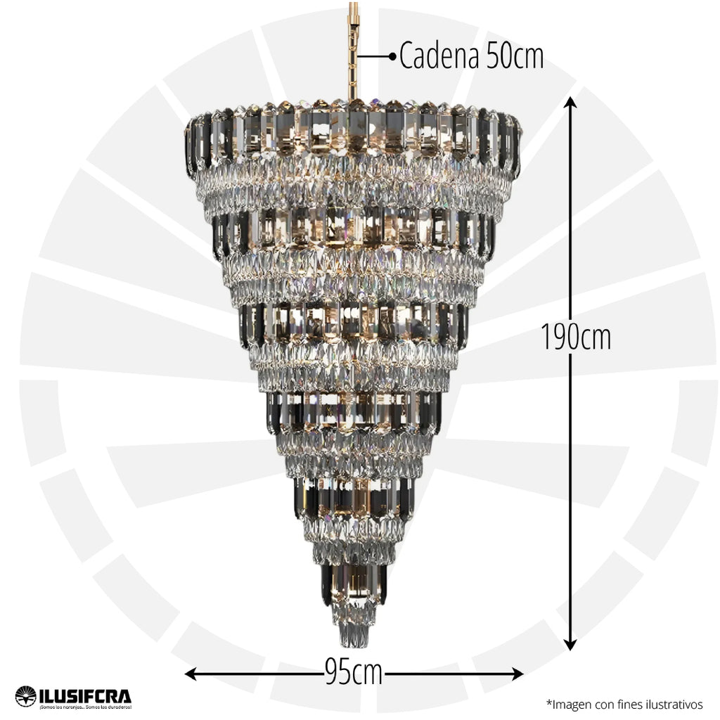 LÁMPARA COLGAR CRISTAL ESTILO CHANDELIER 116-1000 H1800