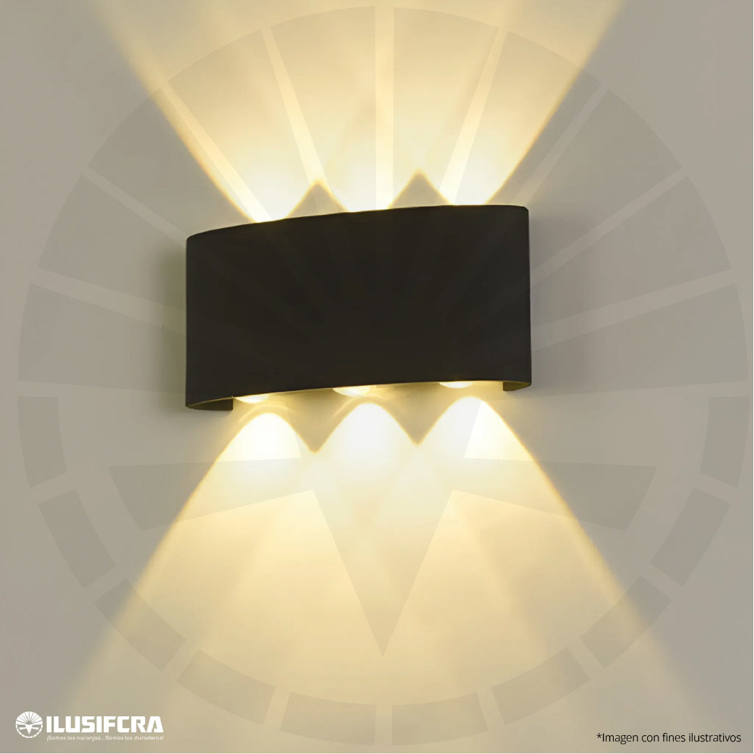 APLIQUE LED PARA PARED 3 LUCES OS-W02-6-6W 3203-3 NEGRO 3000K