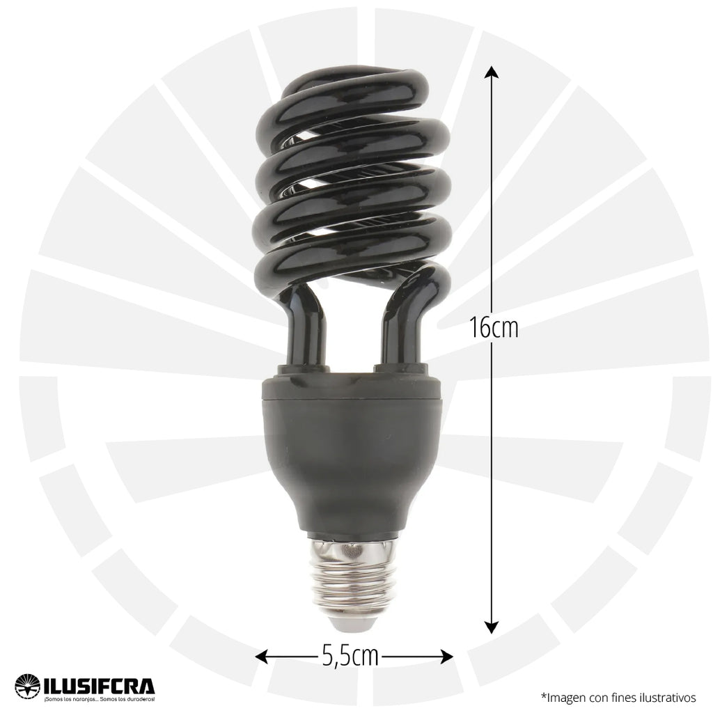 BOMBILLO FLUORESCENTE EN ESPIRAL LUZ VIOLETA S-24W/120V ILUSIFCRA