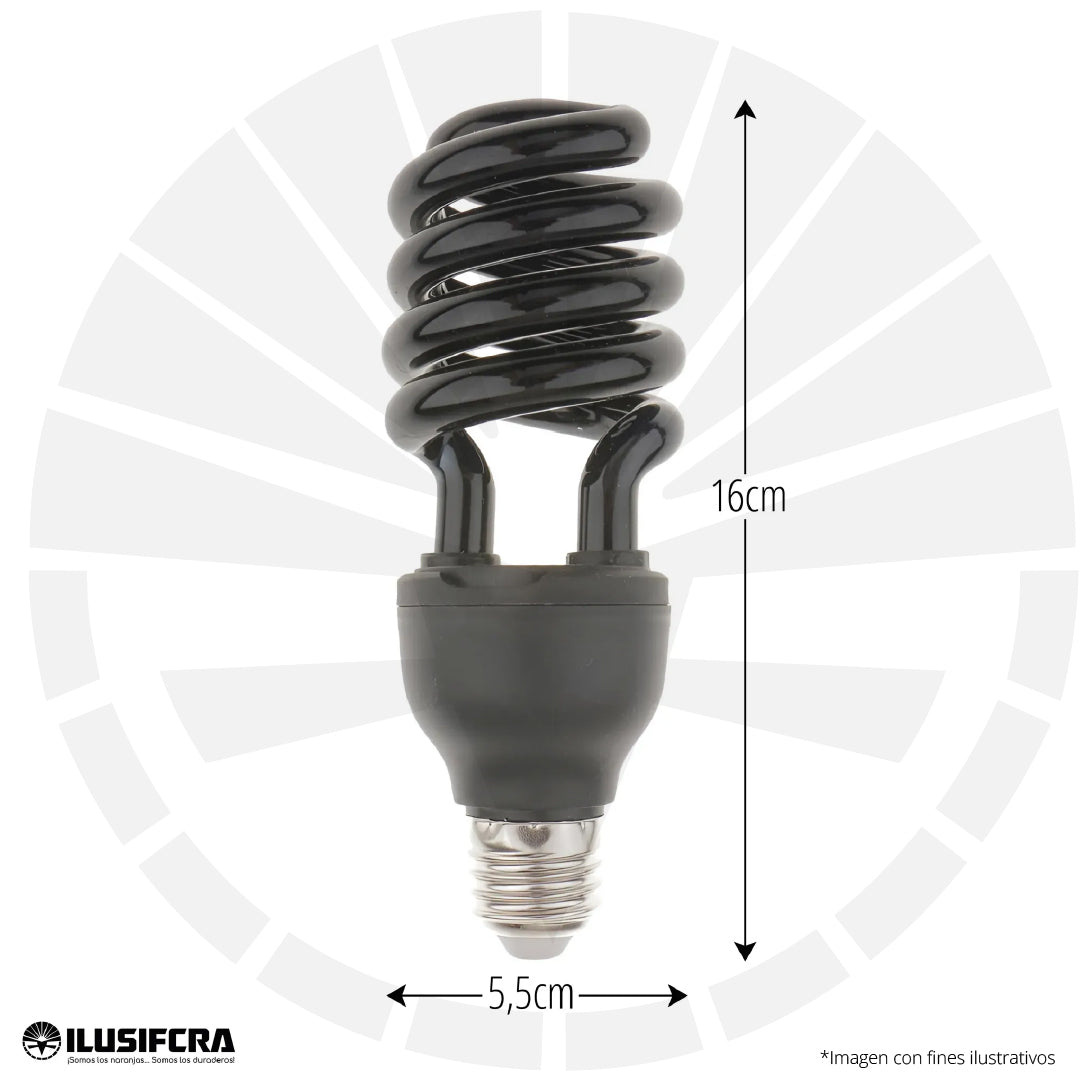 BOMBILLO FLUORESCENTE EN ESPIRAL LUZ VIOLETA S-24W/120V ILUSIFCRA