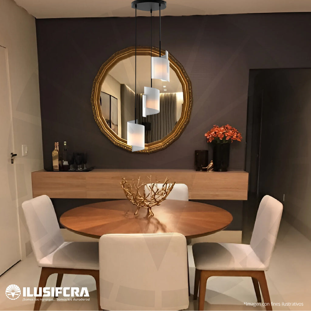LÁMPARA DE COLGAR NÓRDICA 3 VELOS DE PLÁSTICO 2806-3