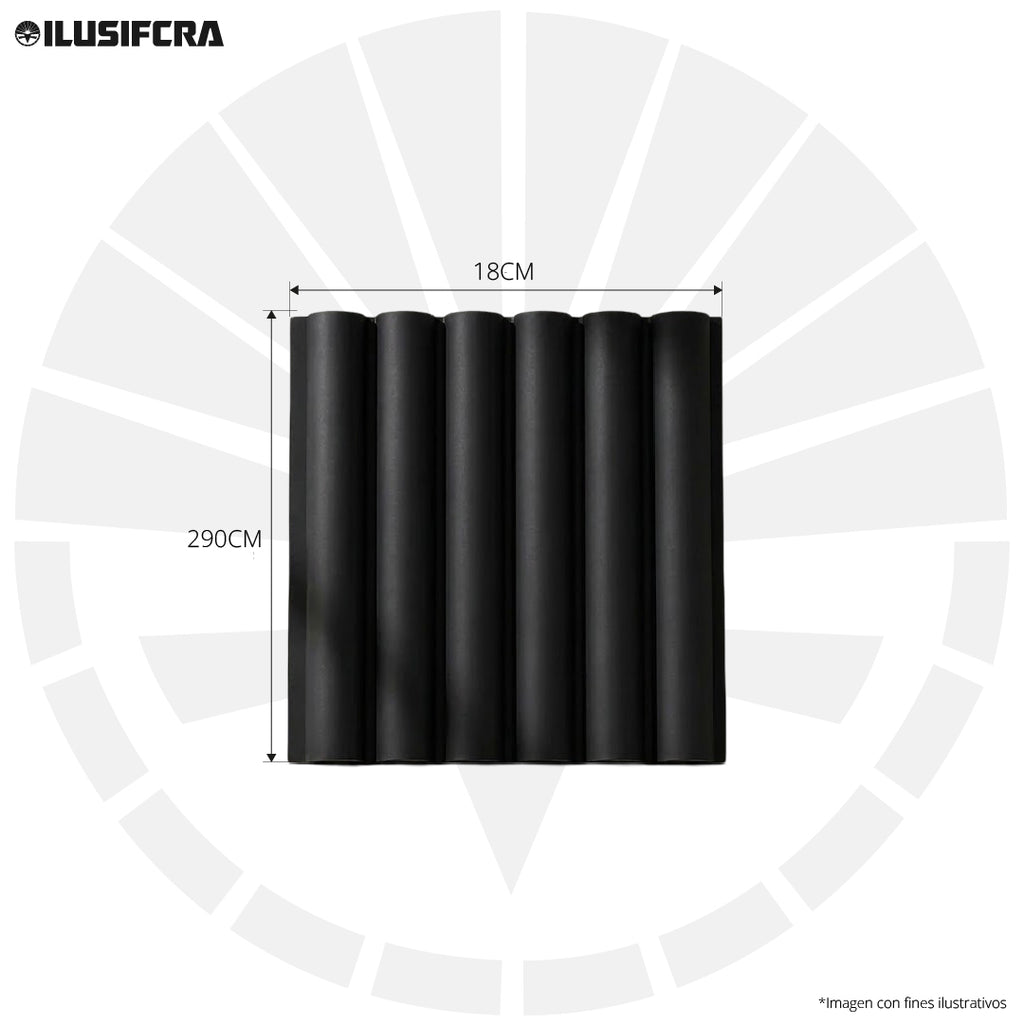 LÁMINA ACANALADA PLACOVE 180 WPC BLACK DRAWING EV-071 18CM X 2.90M