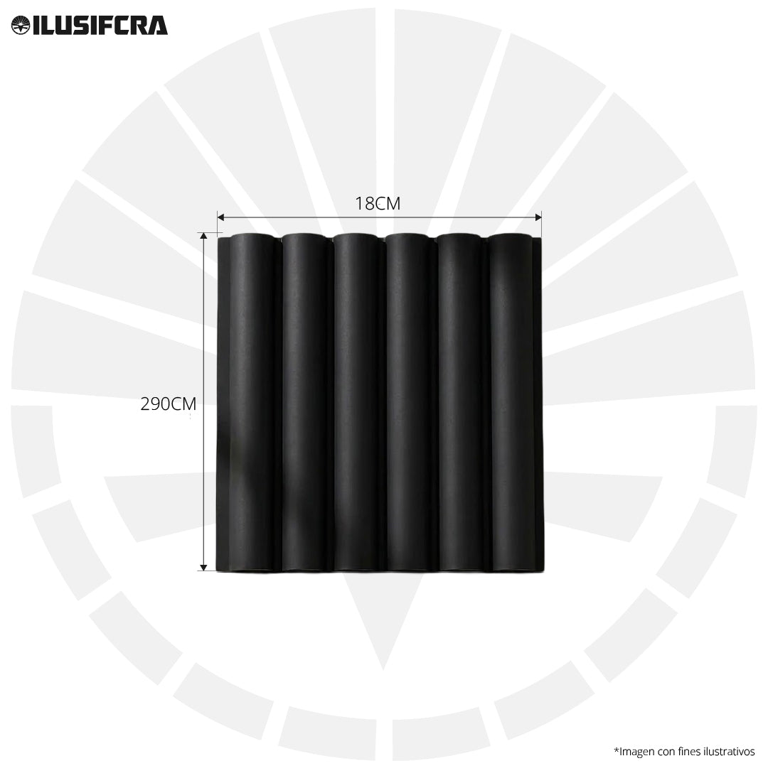 LÁMINA ACANALADA PLACOVE 180 WPC BLACK DRAWING EV-071 18CM X 2.90M