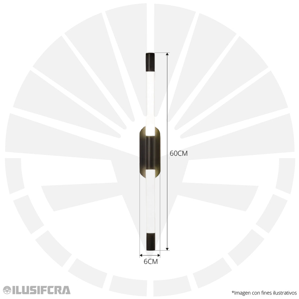 APLIQUE LED PARA PARED 2 BARRAS MINIMALISTA 3943-600CN