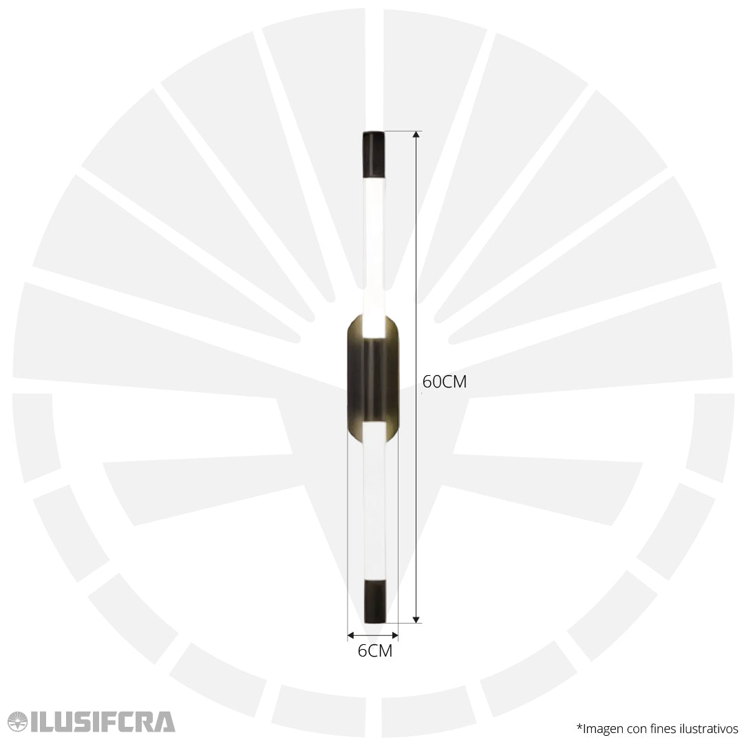 APLIQUE LED PARA PARED 2 BARRAS MINIMALISTA 3943-600CN