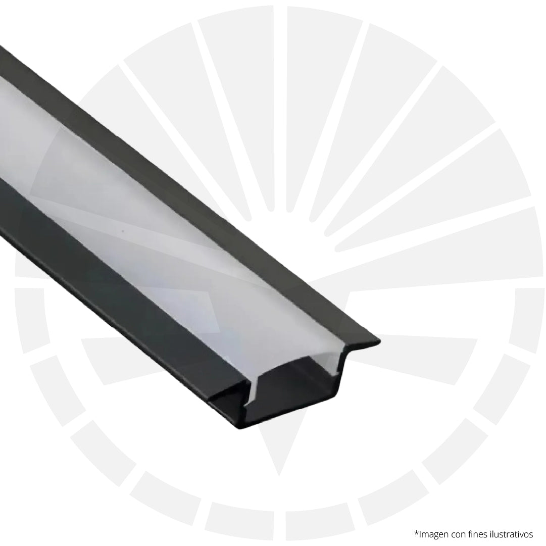 CANALETA ALUMINIO NEGRA 1" PARA CINTA LED 3 METROS JZ-2310A