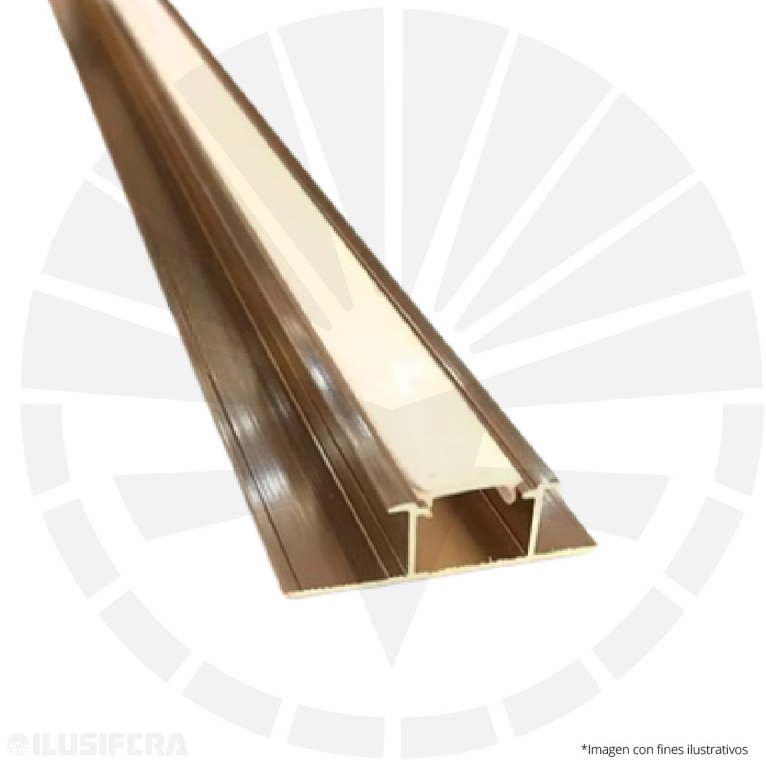CANALETA ALUMINIO BRONCE 5MM PARA CARBONIZADA TIPO H CON DIFUSOR 3 METROS