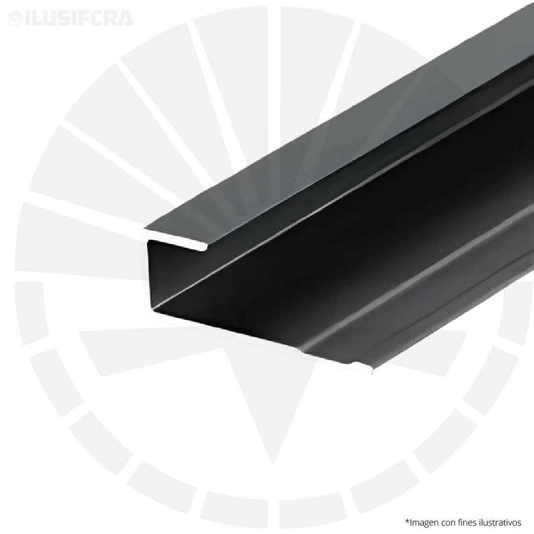 CANALETA ALUMINIO NEGRO 5MM PARA CARBONIZADA TIPO L UNION UN LADO 3 METROS