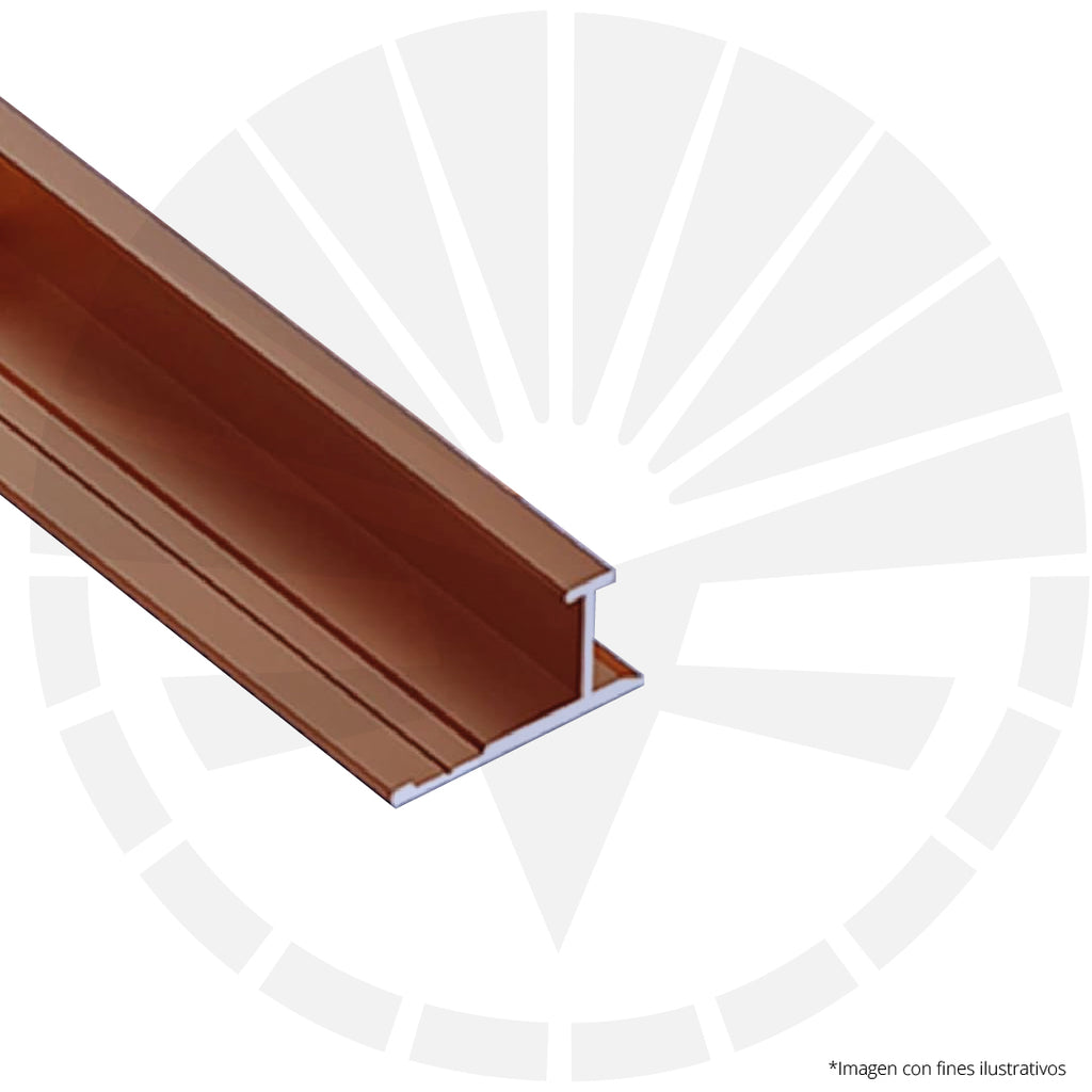 CANALETA ALUMINIO BRONCE 5MM PARA CARBONIZADA TIPO L UNION AMBOS LADOS 3 METROS